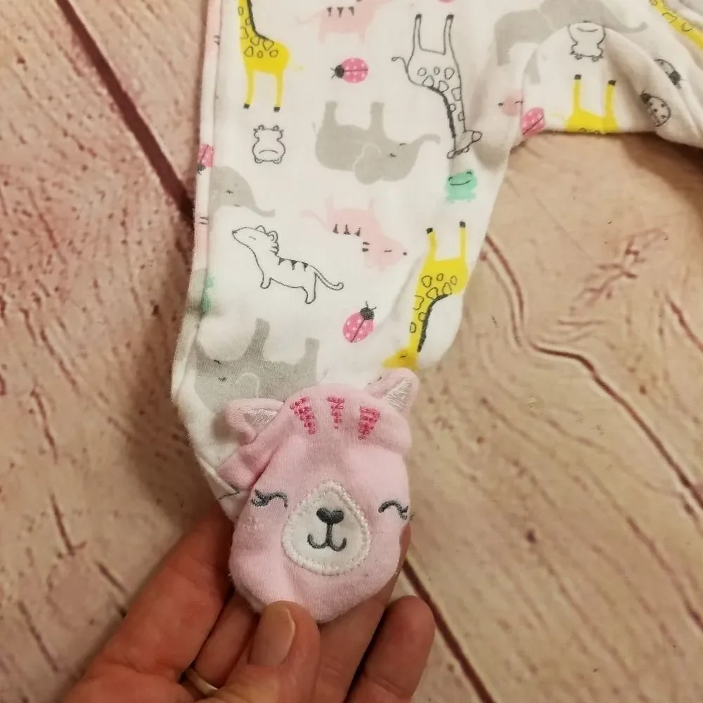 Carter's zoo footed pajamas NB